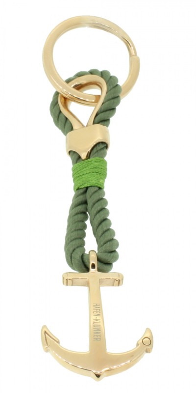 HAFEN-KLUNKER Sailor Collection Schlüsselanhänger Anker 108071 Textil Edelstahl grün rosegold